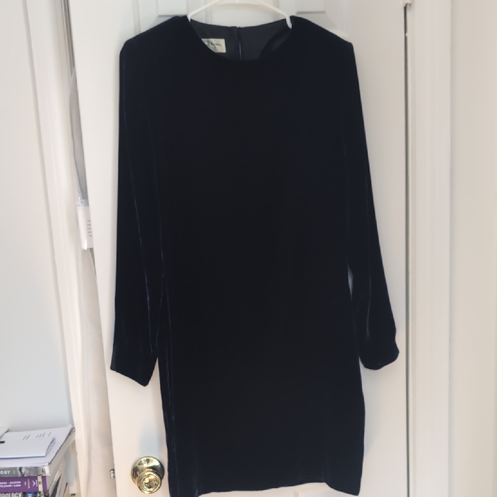 Vintage Navy Velvet Dress